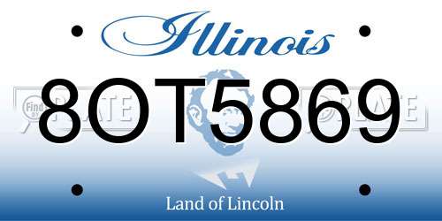 8OT5869 Illinois License Plate
