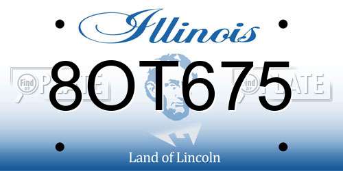 8OT675 Illinois License Plate
