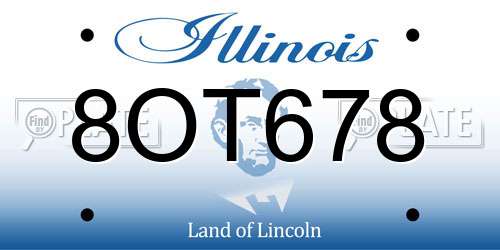 8OT678 Illinois License Plate