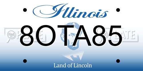 8OTA85 Illinois License Plate