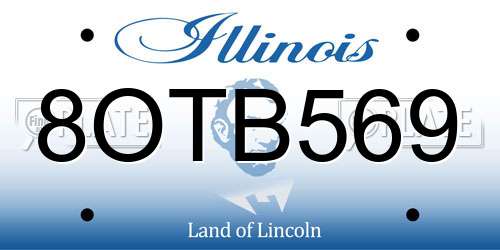 8OTB569 Illinois License Plate
