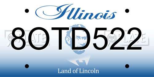 8OTD522 Illinois License Plate