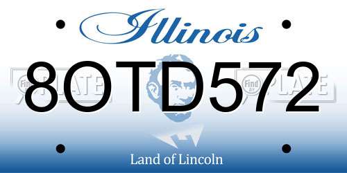 8OTD572 Illinois License Plate