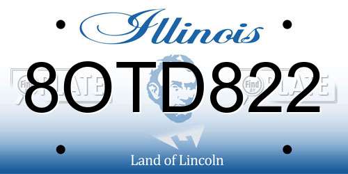 8OTD822 Illinois License Plate