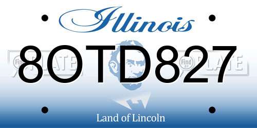 8OTD827 Illinois License Plate
