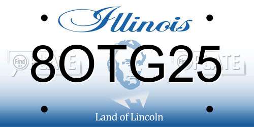 8OTG25 Illinois License Plate