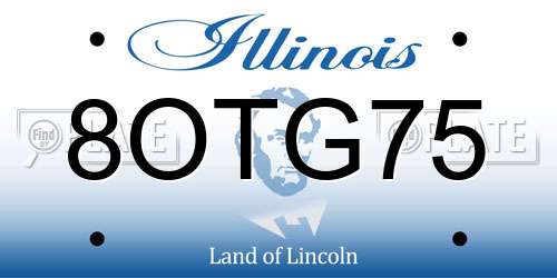 8OTG75 Illinois License Plate