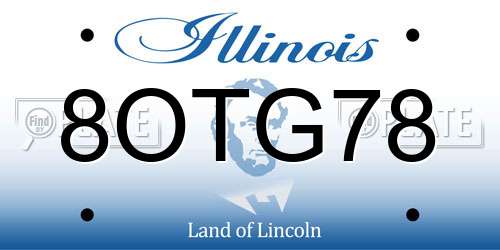 8OTG78 Illinois License Plate