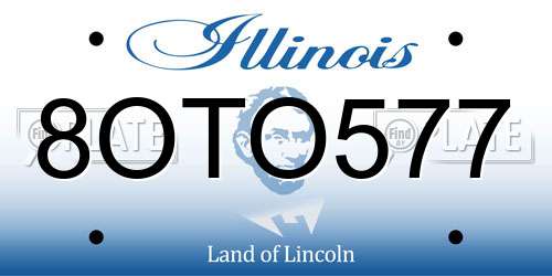 8OTO577 Illinois License Plate