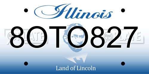 8OTO827 Illinois License Plate