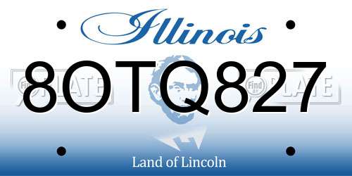 8OTQ827 Illinois License Plate