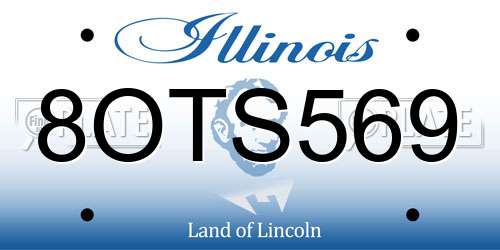 8OTS569 Illinois License Plate
