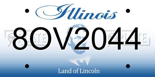 8OV2044 Illinois License Plate