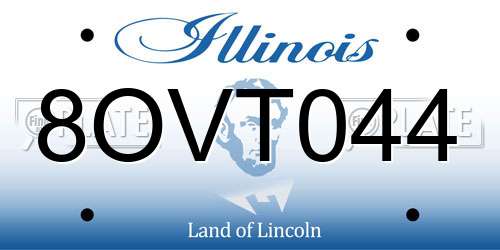 8OVT044 Illinois License Plate
