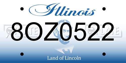 8OZ0522 Illinois License Plate