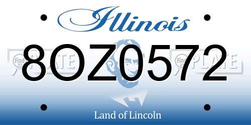 8OZ0572 Illinois License Plate