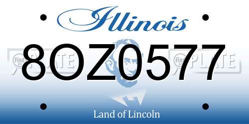 8OZ0577 Illinois License Plate