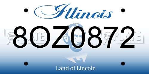 8OZ0872 Illinois License Plate