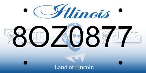 8OZ0877 Illinois License Plate