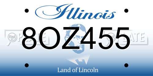 8OZ455 Illinois License Plate