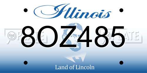 8OZ485 Illinois License Plate