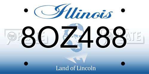 8OZ488 Illinois License Plate