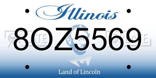 8OZ5569 Illinois License Plate
