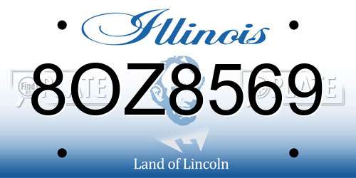 8OZ8569 Illinois License Plate