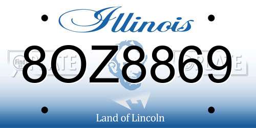 8OZ8869 Illinois License Plate