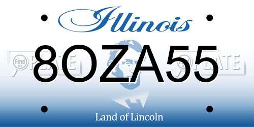 8OZA55 Illinois License Plate