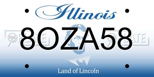8OZA58 Illinois License Plate