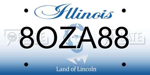 8OZA88 Illinois License Plate
