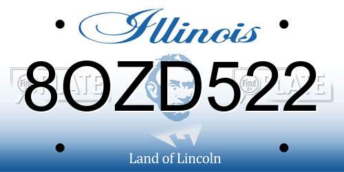 8OZD522 Illinois License Plate