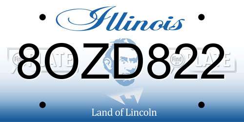 8OZD822 Illinois License Plate