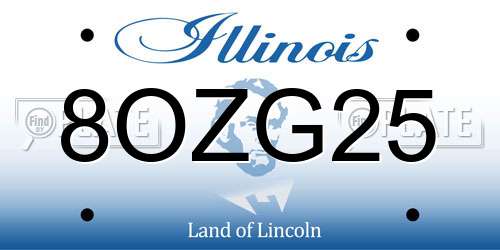 8OZG25 Illinois License Plate