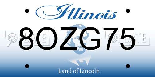 8OZG75 Illinois License Plate