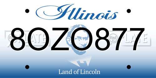 8OZO877 Illinois License Plate