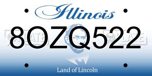 8OZQ522 Illinois License Plate