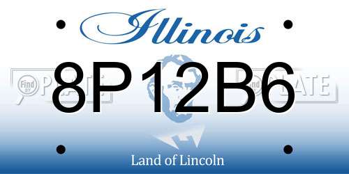 8P12B6 Illinois License Plate