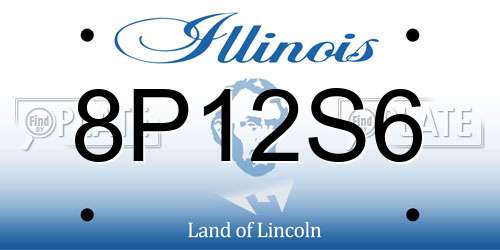 8P12S6 Illinois License Plate