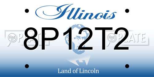 8P12T2 Illinois License Plate