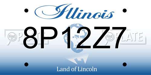 8P12Z7 Illinois License Plate