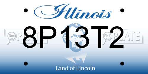 8P13T2 Illinois License Plate