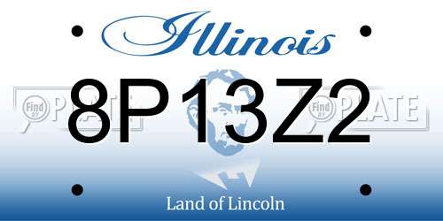 8P13Z2 Illinois License Plate