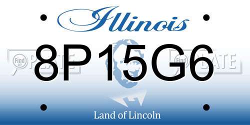 8P15G6 Illinois License Plate