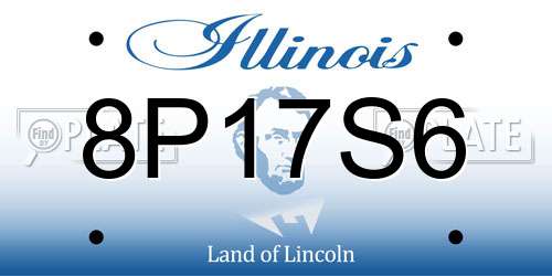 8P17S6 Illinois License Plate