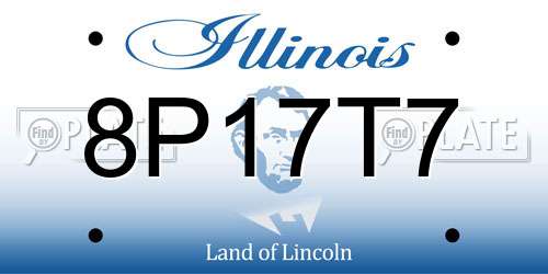 8P17T7 Illinois License Plate