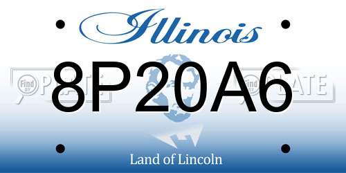 8P20A6 Illinois License Plate