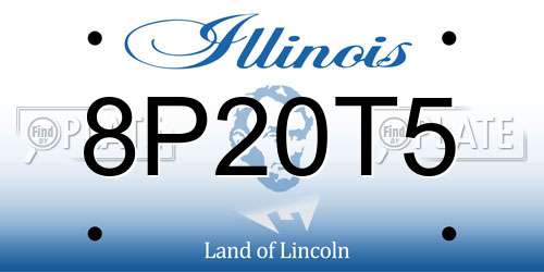 8P20T5 Illinois License Plate