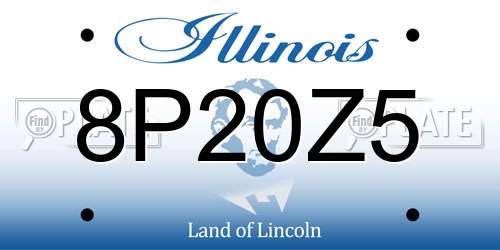 8P20Z5 Illinois License Plate